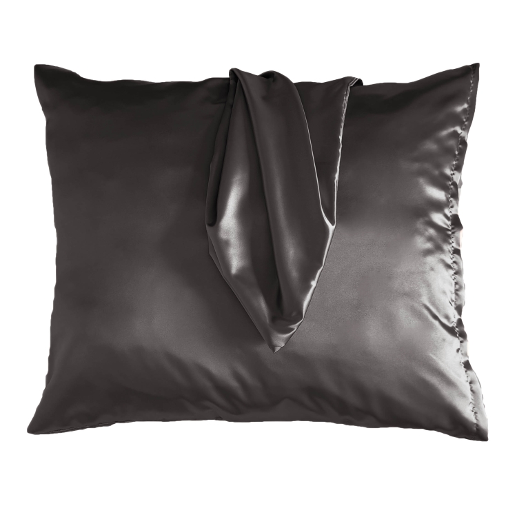 Poszewka satynowa jedwabna, atłas Grafitowy